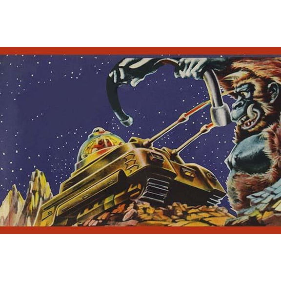Alien Ape Attack-Fine Art Canvas Print (20" x 30")