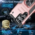 thumbnail image 6 of Galaxy S22 Ultra Case,  Grade Protective Phone Case Cover with Rotatable Metal Ring Kickstand [Support Magnet Mount] Compatible with Samsung Galaxy S22 Ultra, Rose Gold, 6 of 12