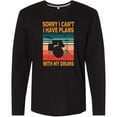 thumbnail image 3 of Inktastic Drummer Funny Retro Plans With My Drums Long Sleeve T-Shirt, 3 of 5