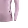 thumbnail image 4 of Vivianyn HD Women's Contrast Stitch Long Sleeve Athletic T-Shirt, Casual Fitted Workout Top,Pink,Size S-XXXL, 4 of 4