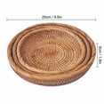 thumbnail image 3 of Rustic Woven Rattan Tray Round Decorative Tabletop Serving Platter for Fruit,Bread and Snacks,Versatile Coffee Table Centerpiece and Home Decor-3PCS-Set, 3 of 5