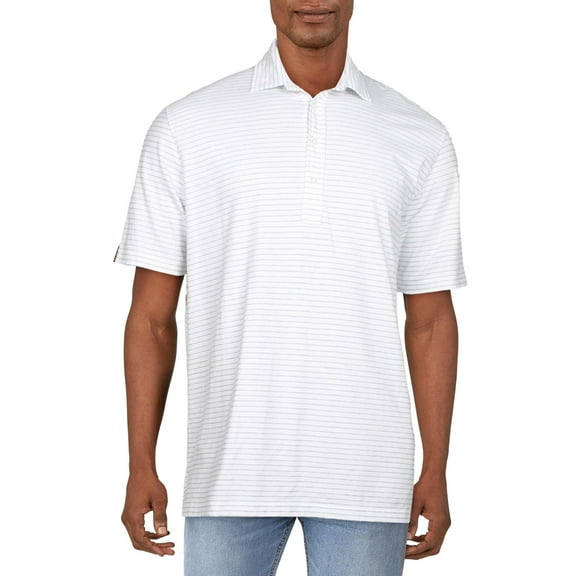 Polo Golf Ralph Lauren Mens Collared Striped Polo Shirt White L