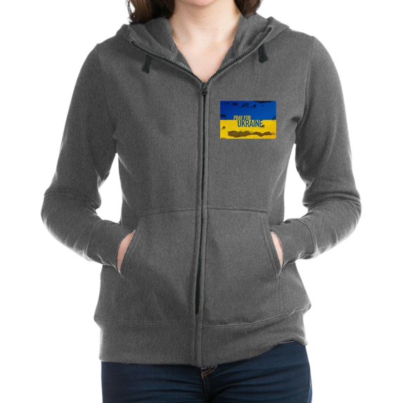 CafePress - Pray For Ukraine Sweatshirt, Stand With Sweatshirt - Women's Zip Hoodie
