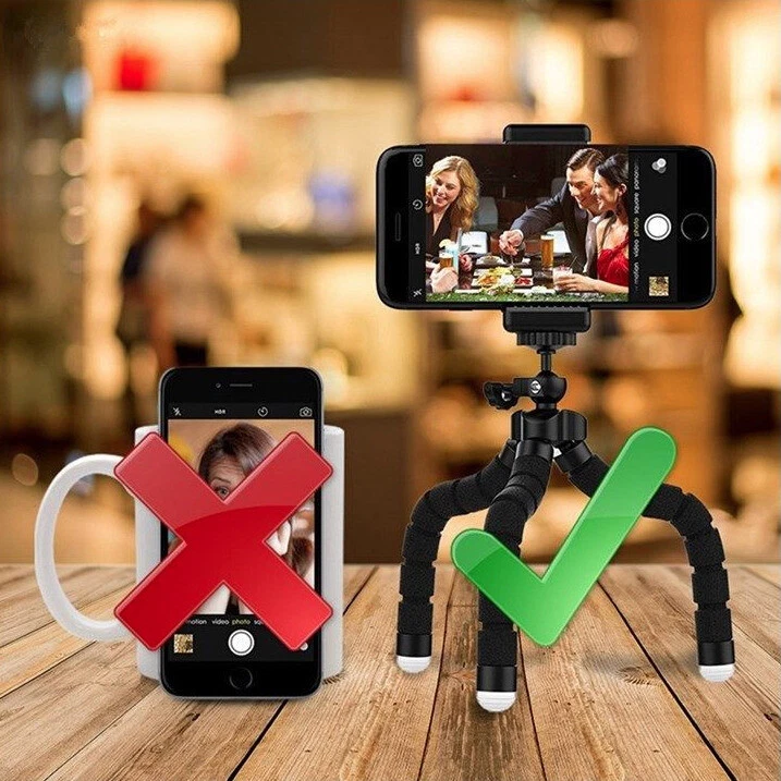 Mini Flexible Foam Octopus Tripod Phone Camera Stand With Mount Holder Tool