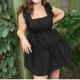 thumbnail image 2 of New Summer Plus Size Dresses for Women 2024 Fashion Loose Round Neck Sleeveless Pocket Solid Color Irregular Dress, 2 of 5