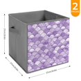 Bybiment 2PCS Fabric Storage Cubes, Mermaid Fish Scale Wave Japanese
