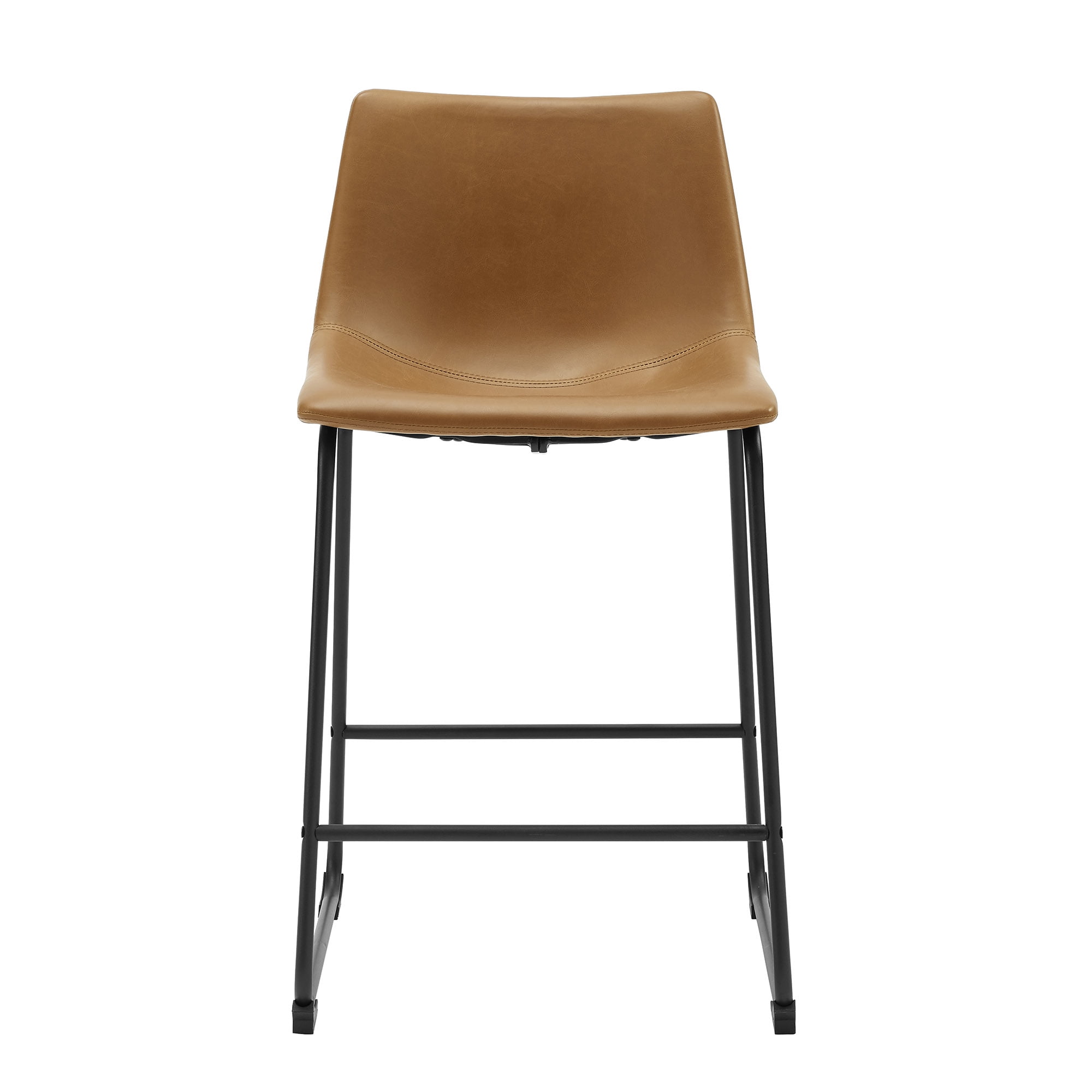 Walker Edison Full Back Faux Leather Counter Stools Set of 2
