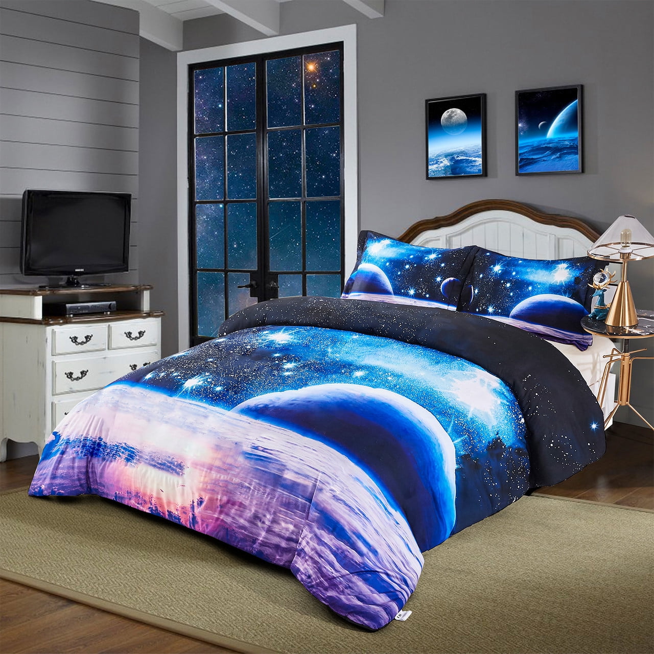 HIG 2 Pieces Printed Duvet Cover Set, Microfiber, Twin