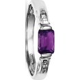 thumbnail image 1 of Bague en Argent Sterling 925 Plaquée Rhodium avec Améthyste, 1 of 2