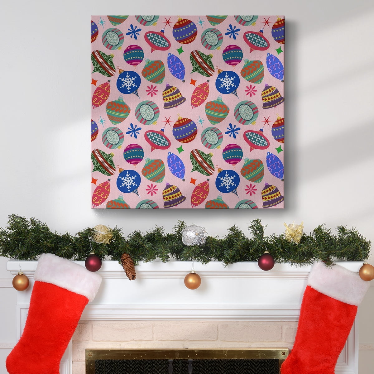 Christmas Ornament Pattern IV- Gallery Wrapped Canvas