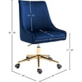 thumbnail image 4 of Meridian Furniture Karina Swivel Adjustable Navy Velvet and Gold Office Chair, 4 of 12