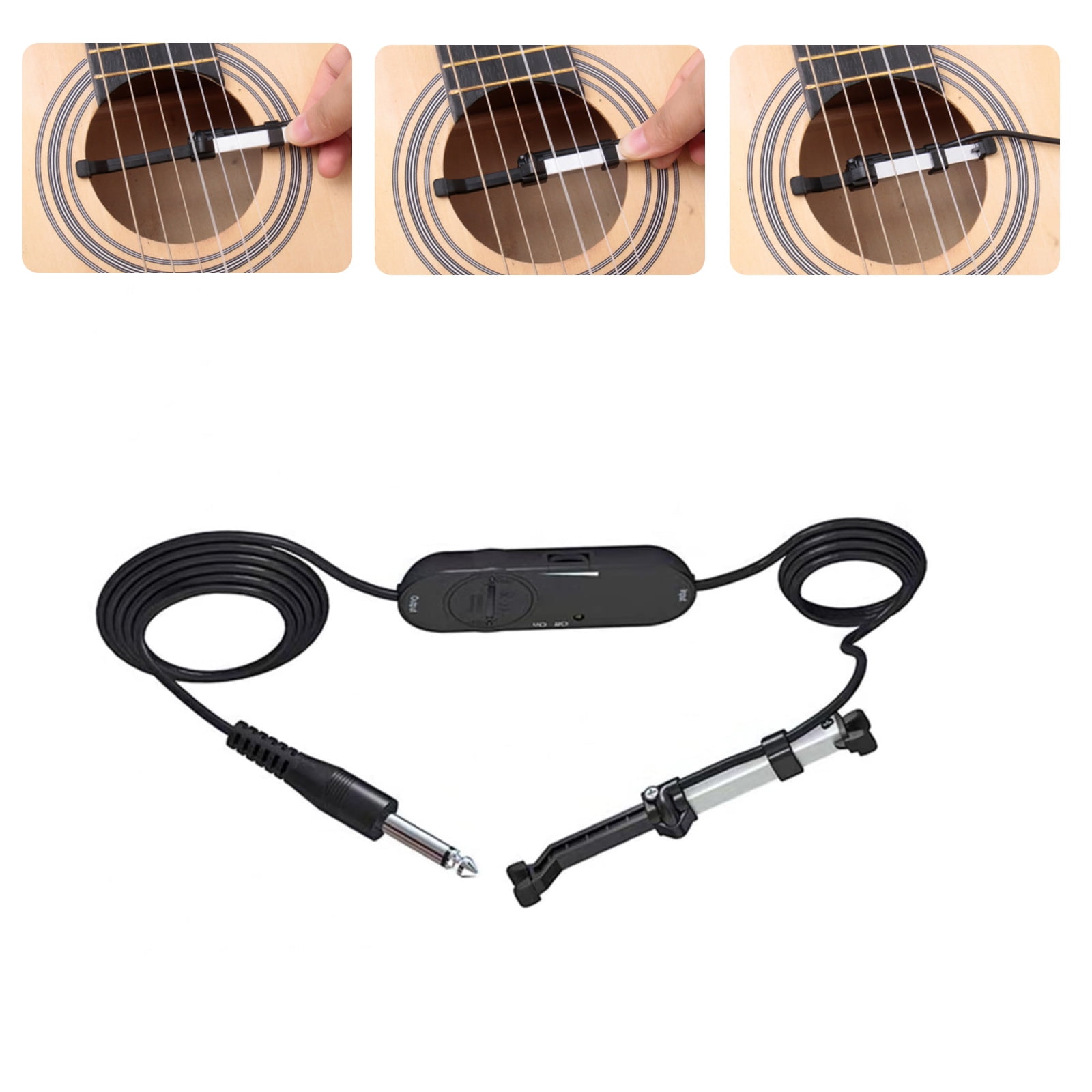 Acoustic Guitar Pickup Open Hole Amplifier Guitar Hole Pickup for Clear Sound Reproduction Easy Clip On Use Enduring