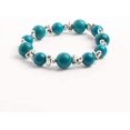 thumbnail image 2 of Semi-Precious Dyed Turquoise Natural Gemstone Bracelet with Donut Spacer Beads, 2 of 4