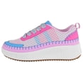thumbnail image 2 of La Sheelah Women Knitted Low Top Patchwork Fashion Sneaker Casual Lace-Up Comfort Walking Shoes Lightweight Platform Sole Trendy Woven Design TIMELESS-12 Multi Pink Fuchsia 5, 2 of 5