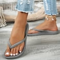 thumbnail image 5 of Rokment Women's Men's Thick Sole Flip Flops Non-Slip Cushioned Beach Pool Water Slide Sandals Comfortable Orthopedic Summer Thong Slippers Grey Size 9.5, 5 of 7
