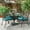 Dark Bronze / Ocean Blue, variant on W WARMHOL 5-Piece Outdoor Patio Dining Set, All-Weather Cast Aluminum Patio Furniture Set for Backyard Garden Deck with 4 Chairs and 35.4” Round Table, 2.2" Umbrella Hole