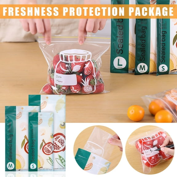 Food Storage Bags under $5! Xqxayjr Food Storage Bags 30pcs, PE Self Sealing Fresh Keeping Bags, Refrigerator Freezer Bags for Snacks Fruits Vegetables
