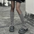 thumbnail image 3 of Relleno de medias de lana para otoño e invierno, cubierta larga para tobillo JK, Color sólido cálido, funda para botas apiladas con cremallera de cien tejidos, 3 of 5