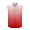 thumbnail image 4 of Dianli Summer Beach Mens Muscle Tank Top Hawaiian Gradient-Print Turndown-Collar Sleeveless Sports Tank with Pockets Cardigan-Style Shirt Top Breathable Quick-Dry Outdoor Vacation, 4 of 5