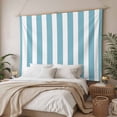 thumbnail image 3 of Aqua Striped Tapestry for Bedroom Wall Hanging Tapestry, Modern Farmhouse Blue White Stripes Ceiling Backdrop Tapestries Poster Blanket Wall Decor for Teens Room Living Room Dorm 39" x 59", 3 of 8