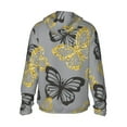 thumbnail image 3 of Kll Golden Glitter Butterflies Print Men'S Women’s Upf 50+ Sun Protection Outdoor Hoodie Jacket Long Sleeve Fishing Hiking Performance Shirt- Medium, 3 of 8