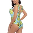 thumbnail image 4 of Goofa Avocado and Hearts Print Women's Ruffled One Piece Swimsuit V Neck, 4 of 7