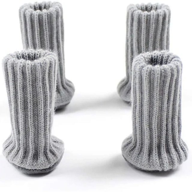 4 piezas de calcetines para patas de mesa y sillas, protectores de suelo de punto para muebles, fundas protectoras para patas de mesa y sillas