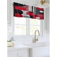 thumbnail image 3 of Valances for Windows Red Black White Geometric Rod Pocket Cafe Window Treatments Valance Curtains for Kitchen Bathroom Laundry Basement Windows 54"x18", 3 of 9