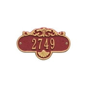 Whitehall Products 2020RG Petite Wall One Line Rochelle Address Plaque, Red & Gold