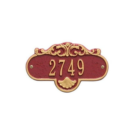 Whitehall Products 2020RG Petite Wall One Line Rochelle Address Plaque, Red & Gold