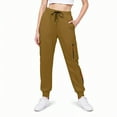 thumbnail image 2 of YDFCWXW Womens Joggers Pants with Pockets Lightweight Outdoor Elastic High Waisted Cargo Pants Soft Y2k Workout Sweatpants (Coffee, XL), 2 of 7
