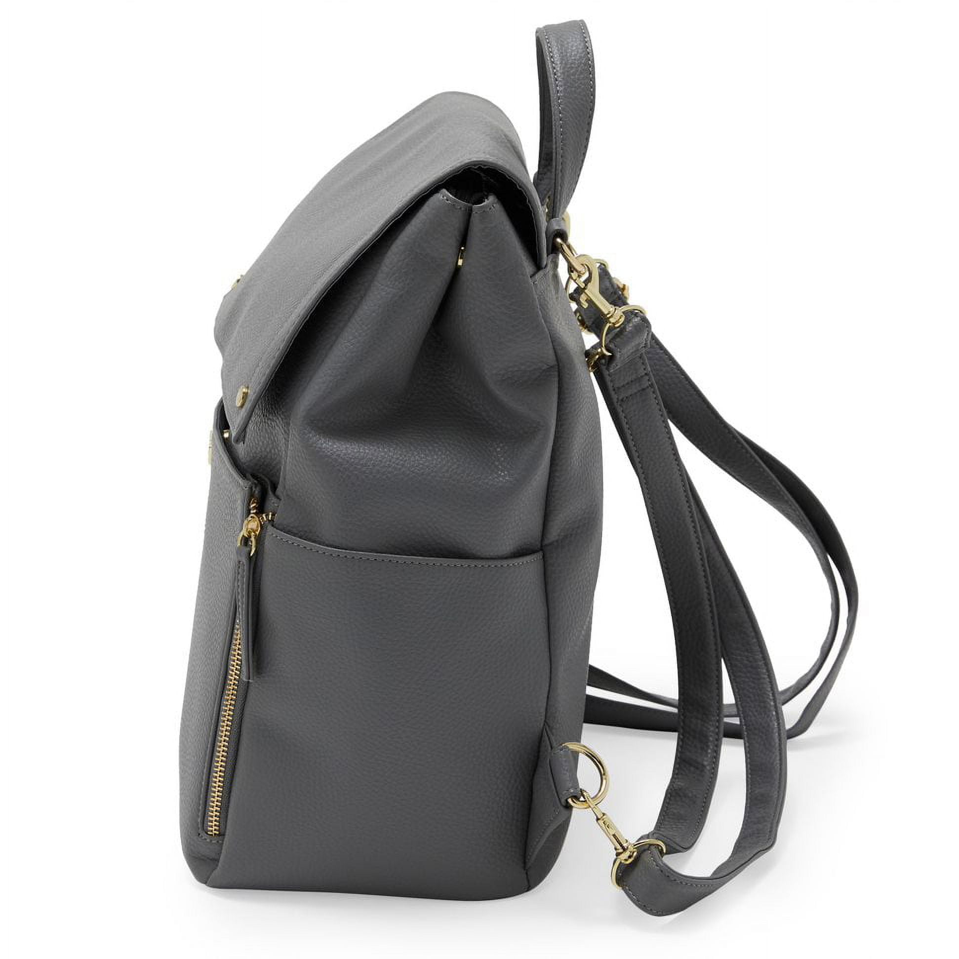 MoDRN Charli Diaper Bag in Gray, Convertible Backpack with Adjustable Straps