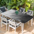 thumbnail image 2 of Black Grey Ombre Table Cloths for 4 Foot Rectangle Tables, Coastal Beach Modern Abstract Art Patio Waterproof Elastic Fitted Tablecloths, Washable Rectangular Table Cover for Camping, 2 of 8