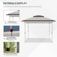 thumbnail image 4 of 12x12 Pop Up Canopy Tent with Netting Carry Bag Instant Sun Shelter 137 sq ft Shade Beige Brown, 4 of 7