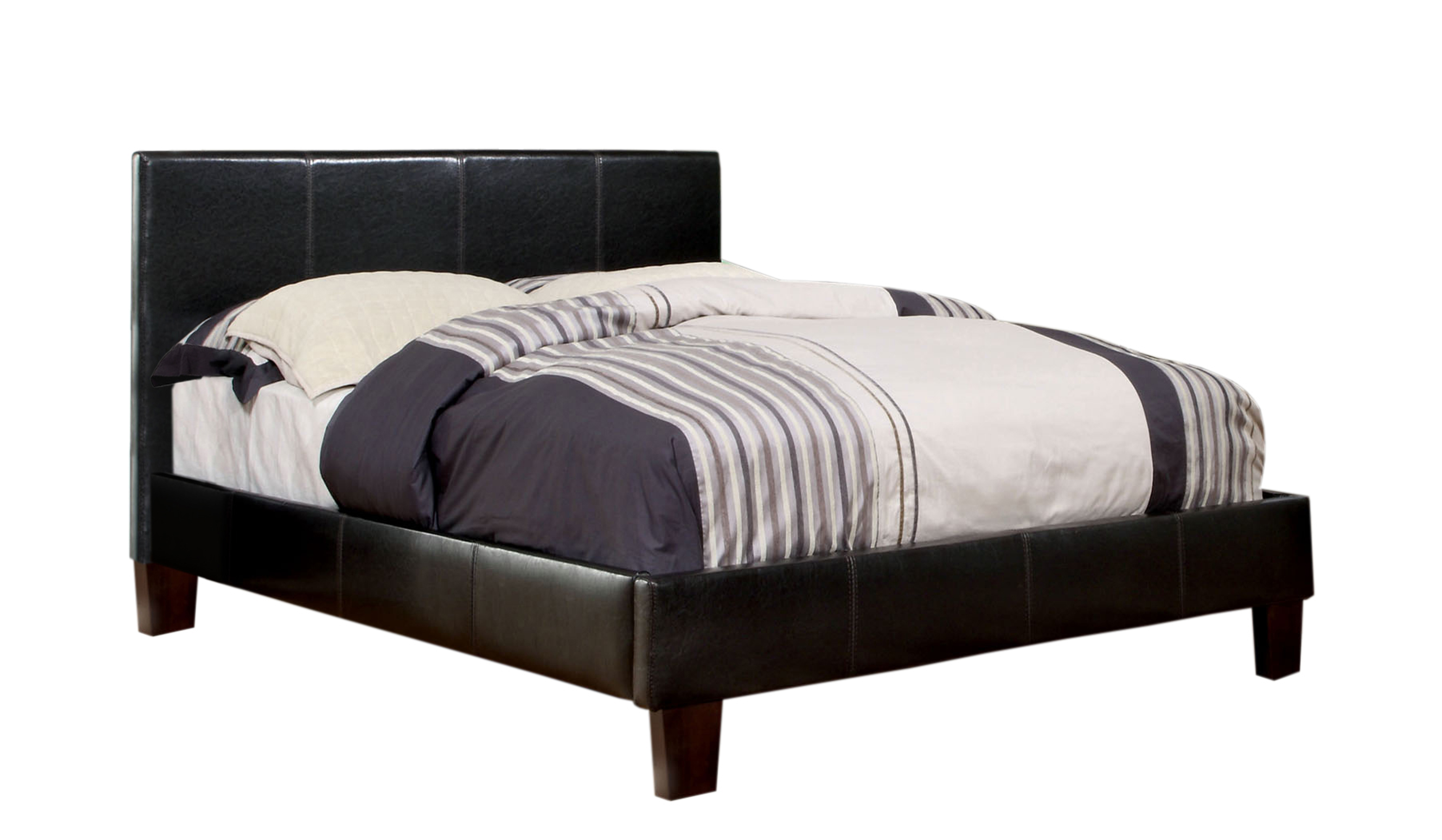 Furniture of America Mellie Faux Leather Bed, California King, Espresso