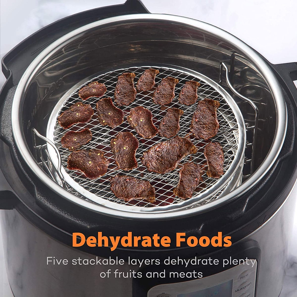Dehydrator Rack for Ninja Foodi Accesories, Pressure Cooker and Air Fryer 6.5 Quart & 8 Quart - Stainless Steel Cooker Rack with Five Stackable