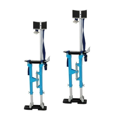 munirater 18-30 Inch Drywall Stilts Blue Adjustable Aluminum Stilt Tool Fit for Painting or Cleaning