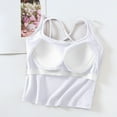 thumbnail image 4 of Womens Yoga Tank Tops for Women Built In Shelf Bra锛學omens Criss-Cross Back Camisole Padded Strappy Brassiere B/C Cups Strappy Back Activewear Workout Compression T-Shirt Bra, 4 of 5