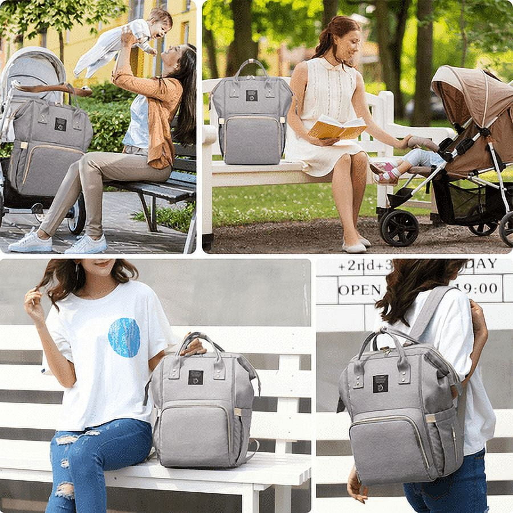 SUPTREE Diaper Bag Backpack for Girls Boys Large Capacity Travel Nappy Bag for Mom Toiletries Waterproof