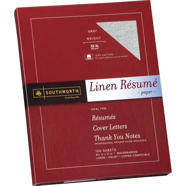 Southworth, SOURD18GCFLN, 100 Cotton Linen Resume Paper, 100 / Box