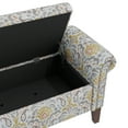 thumbnail image 4 of Homesvale Wallen 56.5"W x 24.5" H Storage Bench Ottoman with Rolled Arms for Living Room, Bedroom, Entryway, Orange & Gray Damask Pattern, 4 of 8