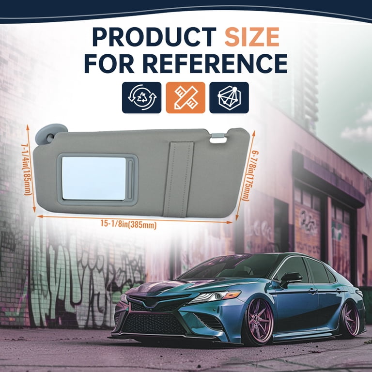 Driver Passenger Side Car Sun Visor Gray For Toyota Camry 2007