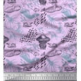 thumbnail image 1 of Soimoi Cotton Jersey Fabric Octopus,Whale & Jellyfish Ocean Print Fabric by Yard 58 Inch Wide, 1 of 1