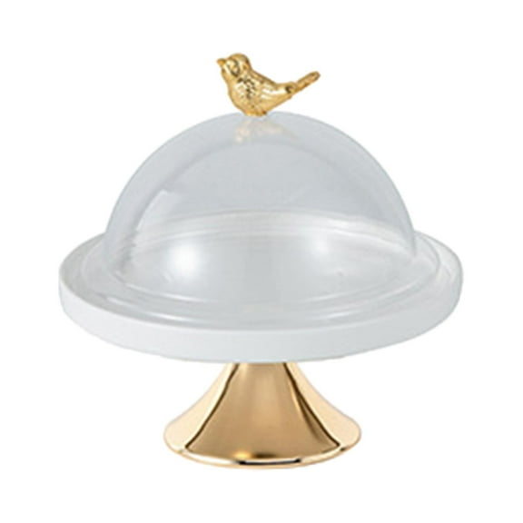 hengtong Cake Display Stand Cake Display Server Tray Footed Cake Plate with Dome Cover S Aureate