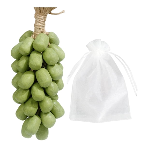 Jabón de uva en una cuerda, regalo de cumpleaños, jabones de baño para amigos, hijas, mujeres y hombres. Verde 40 piezas