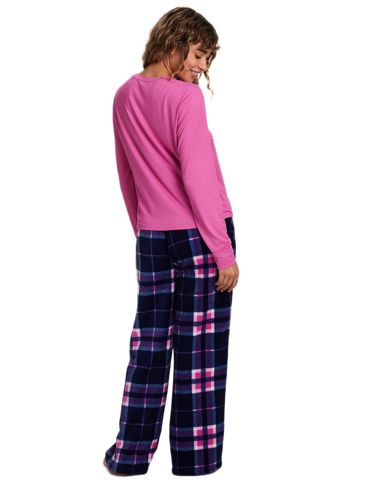 U.S. Polo Assn. Women's Holiday Giftable Long Sleeve Top and Plush Pant Pajama Sleep Set, 2-Piece, Sizes S-3X
