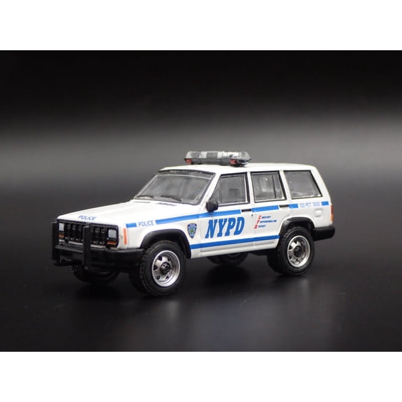 Open Box JEEP CHEROKEE XJ SPORT 4 DOOR NEW YORK NYPD POLICE 1:64 SCALE DIECAST MODEL CAR