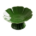 thumbnail image 4 of kowaku Porcelain Footed Bowl Dessert Display Stand Table Decor Multifunctional Snacks Plate Decorative Bowl Lotus Shaped for Farmhouse dark green, 4 of 9