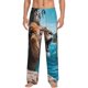 thumbnail image 1 of Balery Ice Blue Coastal Lion Pantalones de pijama para hombre, pijama ultraligero, pantalón de descanso-3X-Large, 1 of 6