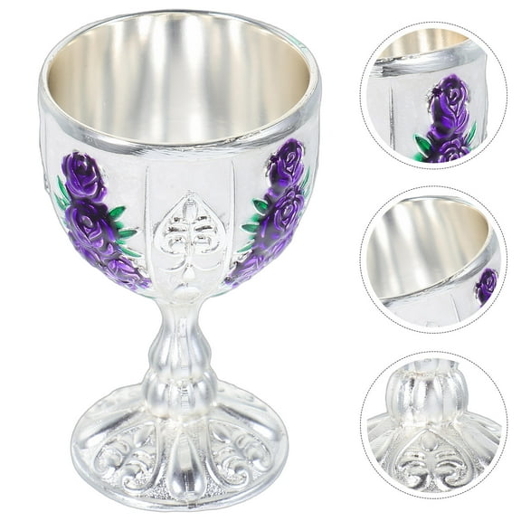 KONTONTY Vintage Metal Wine Goblet Long-Lasting Small Wine Cup Metal Liquor Cup For Whiskey Vintage Cup Elegant Cup For Home Gatherings